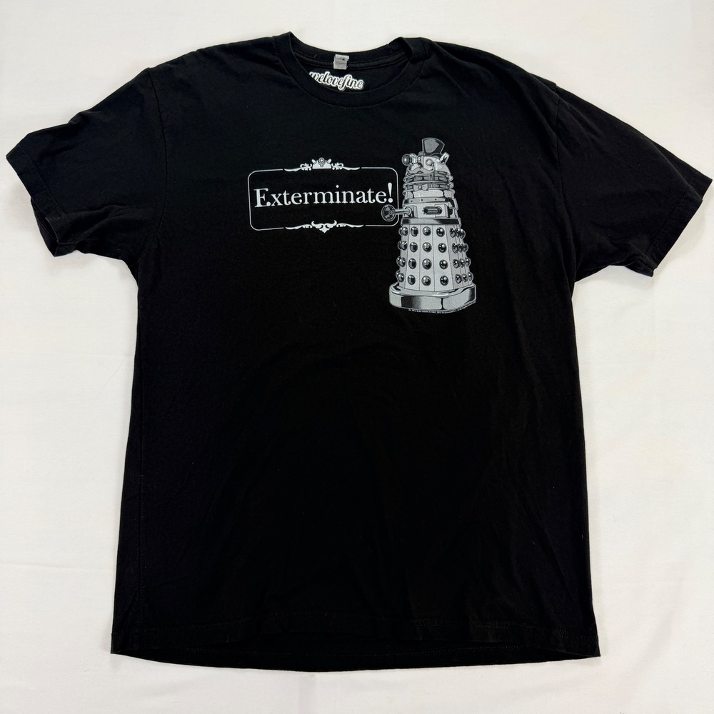 Doctor Who‎ Dalek Exterminate Graphic T Shirt Mens XL Black WeLoveFine